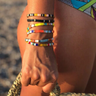 Colorful Beach Beaded Bracelet Coastal Jewelry